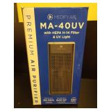 Medify MA-40 UV Light Air Purifier with True HEPA H14 Filter | 1,793 ftÂ² Coverage in 1hr for Wildfires Smoke, Odors, Pollen, Pets | Removal to 0.1 Microns | Black, 1-Pack TESTED  - Retail: $175