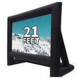 21 Feet Inflatable Outdoor Projector Movie Screen - Package with Rope  Blower + Tent Stakes - Great for Outdoor Backyard Pool Fun (21 Feet) - Retail: $140