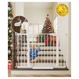 Cumbor 29.7-46\" Baby Gate for Stairs, Toddler Safety Essentials for The House, Auto Close Dog Gate for Doorways, Mom