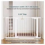 Cumbor 29.7-46\" Baby Gate for Stairs, Toddler Safety Essentials for The House, Auto Close Dog Gate for Doorways, Mom