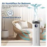 Large Humidifier for Bedroom, 9L/2.5Gallon Ultrasonic Cool Mist Humidifier with Humidistat, 360Â°Nozzle, 350ML/H Big Mist Level, Suitable for Kids Room Livingroom Yoga Office Plantï¼White - Reta