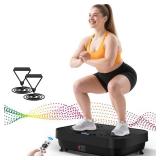 SEDOZIK Vibration Plate Exercise Machine, 400 Lbs Capacity Whole Body Vibrating Plate for Lymphatic Drainage, Weight Loss Fat Burner for Home Workout Women Men, Black - Retail: $85