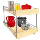 LYNK PROFESSIONALÂ® SELECTâ¢ Pull Out Cabinet Organizer - Lifetime Ltd Warranty- Slide Out Drawers for Kitchen Cabinets - Sliding Pantry Shelves - Roll Out Shelf for Pots  Pans 14  x 21   Double
