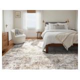 LOVORAL Area Rugs for Living Room: 9x12 Washable Neutral Abstract Rug for Bedroom Large Soft Modern Dining Room Rugs Indoor Floor Low Pile Carpet for Home Office Nursery - Brown Grey - Retail: $100
