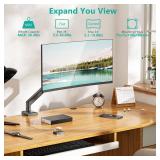 WALI Single Monitor Mount, Gas Spring Monitor Arm for 17-34 inch Screens, Adjustable Computer Monitors Stand up to 26.4lbs, with Clamp and Grommet Base, Mounting Holes 75 and 100mm (GSMP001N), Black -