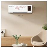 Wall Heater, Electric Space Heater for Bedroom 1400W Electric Heater, LED Display, Adjustable Thermostat, Timer, Safety Protection, Quiet Fan-less Design - Retail: $99