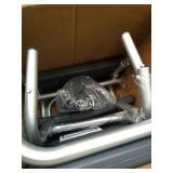 Medline Tub Transfer Bench and Shower Chair with Microban Antimicrobial Protection, Adjustable Shower Bench and Bath Seat For Seniors And Elderly, 350 lb. Weight Capacity, Light Blue - Retail: $55