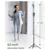 SENSYNE 62\" Phone Tripod & Selfie Stick, Extendable Cell Phone Tripod Stand with Wireless Remote and Phone Holder, Compatible with iPhone Android Phone, Camera - Retail: $26