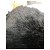 OGLAND 1 Pack Fluffy Sheepskin Car Seat Cover-Fuzzy Fur Auto Cushion for Universal Automotive Protector (Black, 1 Pcs Front Seat Cover) - Retail: $50