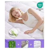 ChiXpace Dual Layer 4 Inch Memory Foam Mattress Topper Queen - 2 Inch Gel Memory Foam and 2 Inch Pillow Top Mattress Pad, 7-Zone Egg Crate Mattress Topper - Retail: $88