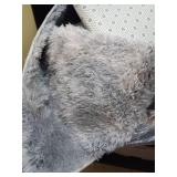 Deerhoo Large Shag Area Rugs 6 x 9, Tie-Dyed Plush Fuzzy Rug for Living Room, Ultra Soft Fluffy Furry Rugs for Bedroom, Indoor Carpet Nursery Rugs for Kids Room Home Decor, Light Grey - Retail: $40