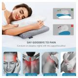 ZAMAT Adjustable Cervical Memory Foam Pillow, Odorless Neck Pillows for Pain Relief, Orthopedic Pillows for Sleeping with Cooling Pillowcase, Ergonomic Support Pillow for Stomach, Back, Side Sleeper -