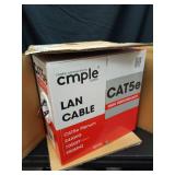 Cmple - Cat5e Plenum Cable 1000ft  CMP  Black  350MHz Gigabit Ethernet Solid Network Internet Bulk UTP - Retail: $187