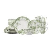 222 Fifth Adelaide Moss 16 Piece Dinnerware Set  Green  Service for 4 - Retail: $180