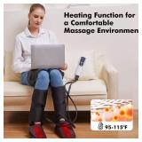 LINGTENG Leg Air Compression Massager for Foot Heat, Air Compression Calf Massage and Thigh Massage, Handheld Controller 3 Intensities 3 Modes (with 4 Extensions and Portable Bag), Gifts for Women - R