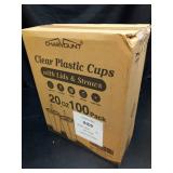 Charmount 100 Sets- 20 oz Clear Plastic Cups with Lids and Straws, Disposable To Go Cups for Cold Drinks, Coffee Bar Accessories, Iced Coffee, Smoothies - Retail: $26