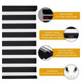 Persilux Cordless Zebra Blinds for Windows (36\" W X 72\" H, Black) Free-Stop Windows Shades Dual Layer Light Control for Day and Night, Light Filtering Sheer Shades for Home, Easy to Install - Retail