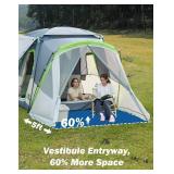 JOYTUTUS SUV Tent with Screen Porch and Awning for Family Camping, 60% More Space Car Tent for 5-9 Person, Dual-Use SUV or Camping with Rainfly, Double Door, Starry Sky Roof, Fit for SUV Car Van - Ret