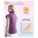 Heating Pad for Neck and Shoulders and Back, Pain Relief Electric Heating Pad Large Size 24âX33â with 4 Timers, 6 Heat Levels, Auto-Off, Purple - Retail: $40