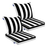 INFBLUE Deep Seat Cushion Set 24 x 24 inches Outdoor Patio Seat and Back Cushion Chair Cushions for Outdoor Furniture Water Repellent Set (2 Sets)) - Retail: $130