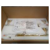 Island Light for Kitchen, 5-Light Gold Kitchen Island Linear Hanging Pendant Chandeliers, Brushed Gold Dining Room Light Fixture Over Table with Clear Round Glass Shades COULD BE MISSING SOMETHING, MA