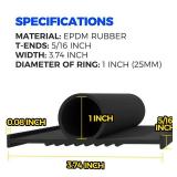 Holikme Garage Door Seals Bottom Rubber,Door Threshold Ramps,Flexible Garage Door Seal, Weather Stripping Kit Seal Strip Replacement,5/16 Inch T-End,3.74 Inch Width (22Ft, Black) - Retail: $25