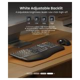 Backlit Bluetooth Ergonomic Keyboard, ProtoArc EK01 Plus Full Size Wireless Split Keyboard with Dual Bluetooth and USB, Cushioned Wrist Rest, Rechargeable for Windows/Mac/Android, Grey Black - Retail: