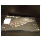 Backlit Bluetooth Ergonomic Keyboard, ProtoArc EK01 Plus Full Size Wireless Split Keyboard with Dual Bluetooth and USB, Cushioned Wrist Rest, Rechargeable for Windows/Mac/Android, Grey Black - Retail: