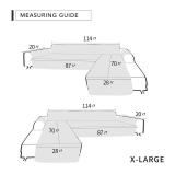 Easy-Going Sofa Slipcover L Shape Sofa Cover Sectional Couch Cover Furniture Protector Mat for Pets Dog Cat (X-Large,Gray/Gray) - Retail: $82