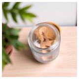 12 pcs Glass Spice Jars with Bamboo Lids - 8oz Spice Containers with 360 Spice Labels, Expiration Date Stickers & Measuring Spoon - Kitchen Organization & Storage Set for Herbs, Seasonings & Spices - 