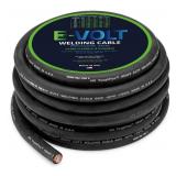 E-VOLT Professional Grade Annealed Copper EPDM Welding Lead and Car Battery Cable | Made in USA ((2/0) 0000 AWG, 25 FT Black) - Retail: $183
