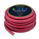 E-VOLT Professional Grade Annealed Copper EPDM Welding Lead and Car Battery Cable | Made in USA ((2/0) 0000 AWG, 25 FT RED) - Retail: $183