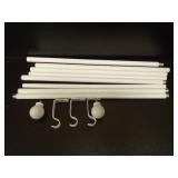 White Curtain Rods 66 to 120 Inches(5.5-10 Feet),5/8 inch Splicing Drapery Rods,Small Curtain Rods Set,Size: 36