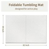 Yumiio Large Vegan Leather Baby Play Mat for Floor,1.3\"Thick Foam 59x82 Foldable Waterproof Kids Play Mat,Stylish and Just Wipe-Clean Playmat for Baby Play on Floor (Grey Checker) - Retail: $120