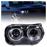 FIONE - For Dodge Challenger Headlights Assembly 2015 2016 2017 2018 2019 2020 2021 Black Housing Halogen Headlamps Replaceable Right Passenger Side RT 68174064AF CH2503267 - Retail: $102