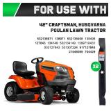 Grasscool 138971 42 Inch Mower Blades for Craftsman LT1000 LT2000 T110 YT3000 532138971 Poulan Pro 42\" Deck Riding Mower Lawn Tractor (5 Point Star) - Retail: $26