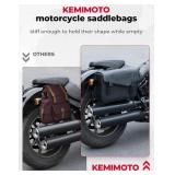 KEMIMOTO Motorcycle Saddlebags Large Capacity 36L Saddle Bags PU Leather Luggage Bag for Sportster Softail Dyna Rebel V-star Shadow Road King Universal Pair - Retail: $85