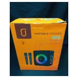 Karaoke Machine, Portable Bluetooth 5.3 Speaker with 2 Wireless Microphones for Adults, PA System with Pitch Correction & Echo Adjustment, Supports TWS/TF Card/USB/AUX/Live for Home Party - Retail: $1