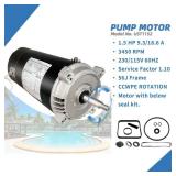 UST1152 1.5HP Replaces Century/AO Smith Swimming Pool Pump Motor for Hayward Super, Max Flow,Northstar,Ja-cuzzi Magnum Pump, C48L2N134 SP1610Z1M B229, 1 1/2 Horsepower 115/230V 56J Frame with Seal Kit