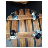 4 Pack Plant Caddy with Wheels Heavy Duty 12 Inch Wooden Plant Stand with Wheels Plant Dolly Rolling Plant Stand Plant Roller with Casters for Indoor and Outdoor with 4 Pack Plant Saucers, Round - Ret