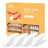 Neprock Shoe Slots Organizer, 20 Pack Adjustable Shoe Rack Stacker Storage Space Saver, Double Deck Shoe Rack Holder for Closet Organization (White) - Retail: $28