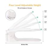 Neprock Shoe Slots Organizer, 20 Pack Adjustable Shoe Rack Stacker Storage Space Saver, Double Deck Shoe Rack Holder for Closet Organization (White) - Retail: $28