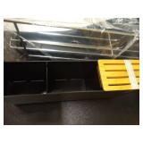 Urackify Large Dish Drying Rack - 304 Stainless Steel Dish Rack for Kitchen Counter, Extendable Dish Drainers with Cutlery & Cup Holders, Black - Retail: $50