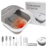 UNIFULL Collapsible Foot Spa Bath with Heat and Massage Rollers, Bubble, Foot Pedicure Kit, Temperature Control, Red Light, Pedicure Foot Spa, Foot Bath - Retail: $46