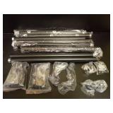 Black Curtain Rods for Windows 170 to 240 Inch(3-20 Feet),extra long drapery rod for large window,1\" Diameter Rods with Modern Style End Cap Finials,Size:36-240 Inch - Retail: $49