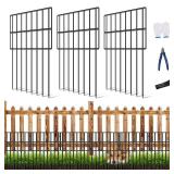 25 Pack Garden Animal Barrier Fence, 17in(H) x27ft(L) No Dig Decorative Fences, 1.5in Spike Spacing Rustproof Metal Garden Fence Border for Dogs Rabbits, Bottom Blocker for Outdoor Yard Patio - Retail