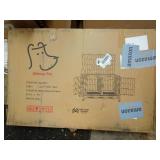 Homey Pet 43 Inch Dog Crate, Heavy Duty Stackable Dog Crate Cage Kennel for Medium Dogs with Divider, Bowls, 3 Door, Removable Grid & Tray, 4 Lockable Wheels, Breeding & Grooming Drop Cages for Dogs -