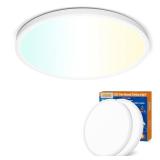 Allsmartlife Led Flush Mount Ceiling Light 2-Pack, 18 inch 36W 4650lm Dimmable Led Ceiling Light, 3000K/4000K/6500K, Round Led Light Fixture for Laundry Room, Hallway - Retail: $66