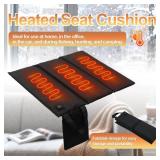 JLDTOP Heated Seat Cushion Foldable Seat Cover Pads Stadium Seats for Office Outdoor Camping Hiking (Black) - Retail: $21
