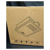 13.8 IN Bathroom Exhaust Fan with Light and Heater 1800W, 4 in 1 220 CFM Bathroom Exhaust Fan with Heater, 12W LED Light, Metal Housing 1.0 Sone with Heating, Ventilation, Remote Control - Retail: $16